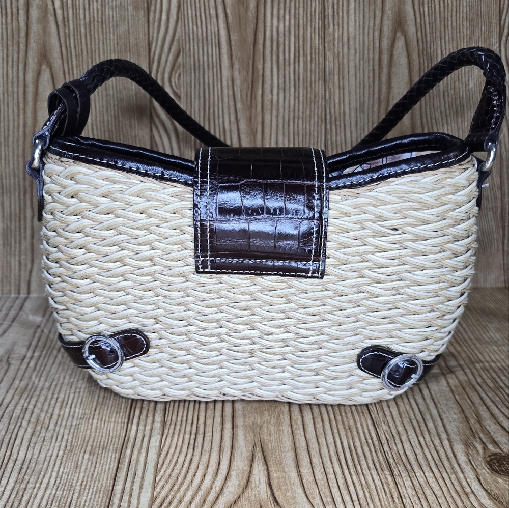 Brighton Dana Woven Straw Hand Bag Purse - Picture 4 of 10